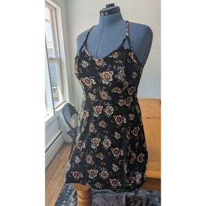 '90s black floral‎ dress